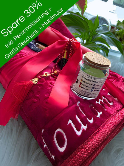 Set: Gepolsterter Gebetsteppich + MuslimJar + Gratis Geschenk